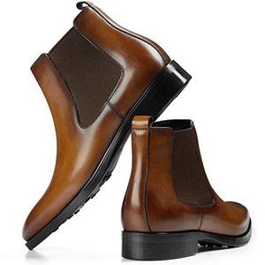 GIFENNSE Chelsea Boots Leather Dress Boots